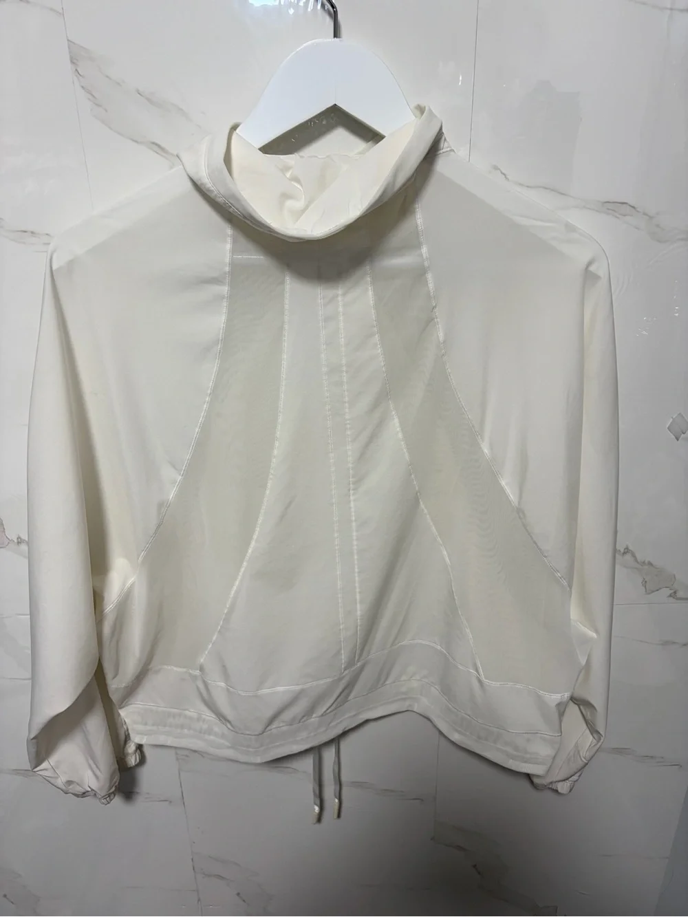 ALO Yoga Cream Lightweight Zip-Up Bomber Jacket